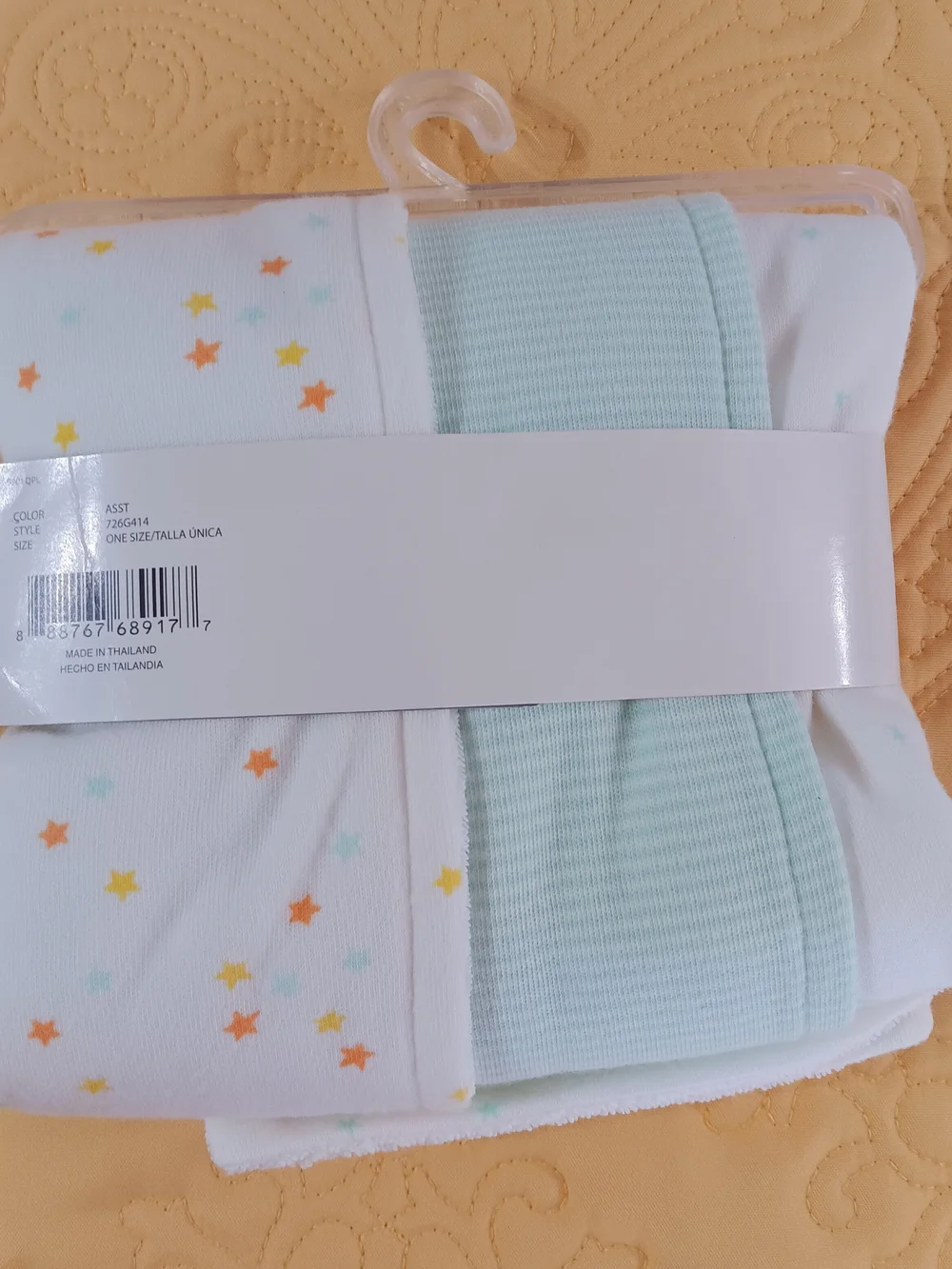 Carter's Child of Mine Mint Green Stars Lambs Burp Cloths-3 Pack New (16